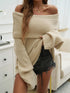 'Clarimond' Drop Shoulder Oversized Knit Sweater - Celes Fashion